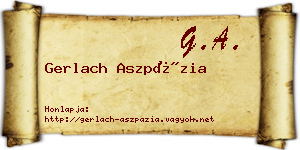Gerlach Aszpázia névjegykártya